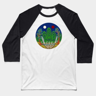 Minhwa: Sun, Moon and 5 Peaks: King's painting C_1 Type (Korean traditional/folk art) Baseball T-Shirt